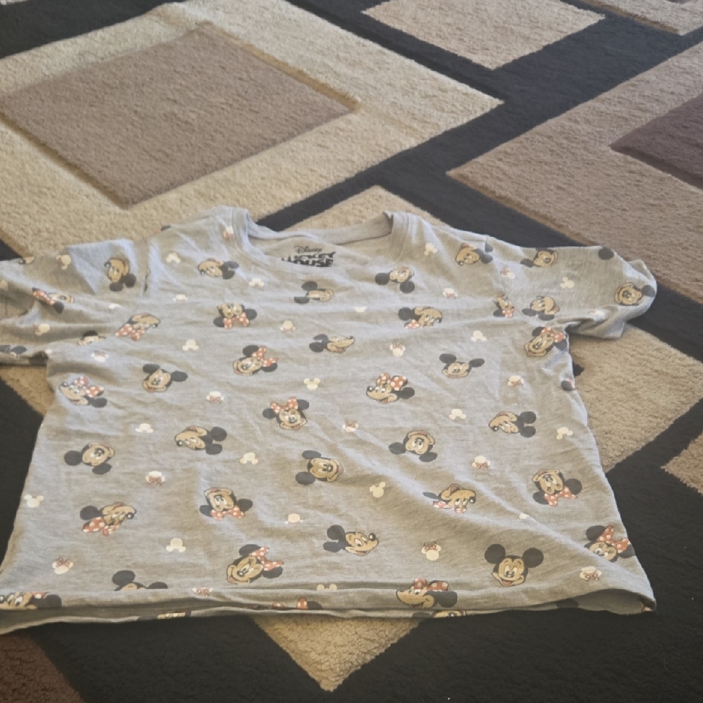 Disney Gray Mickey Mouse Short Sleeve Tee